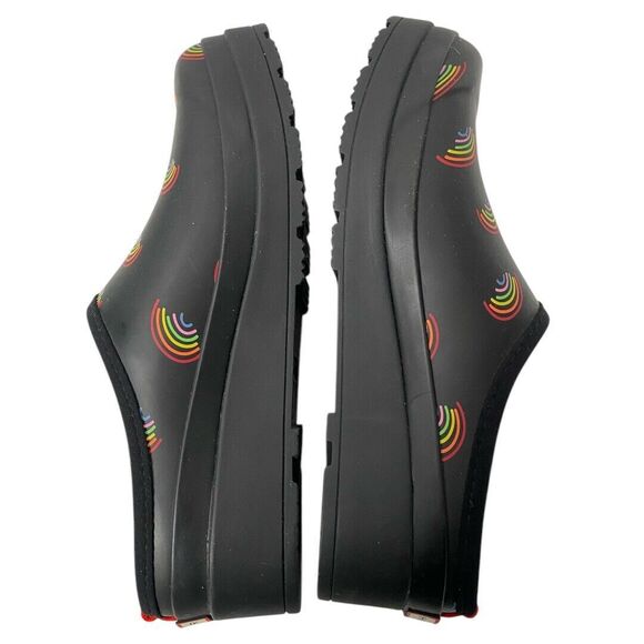 Hunter PLAY Logo Rainbow All Over Print Slip-On Mules Clogs Womens Size 8 WPSU - Picture 5 of 7